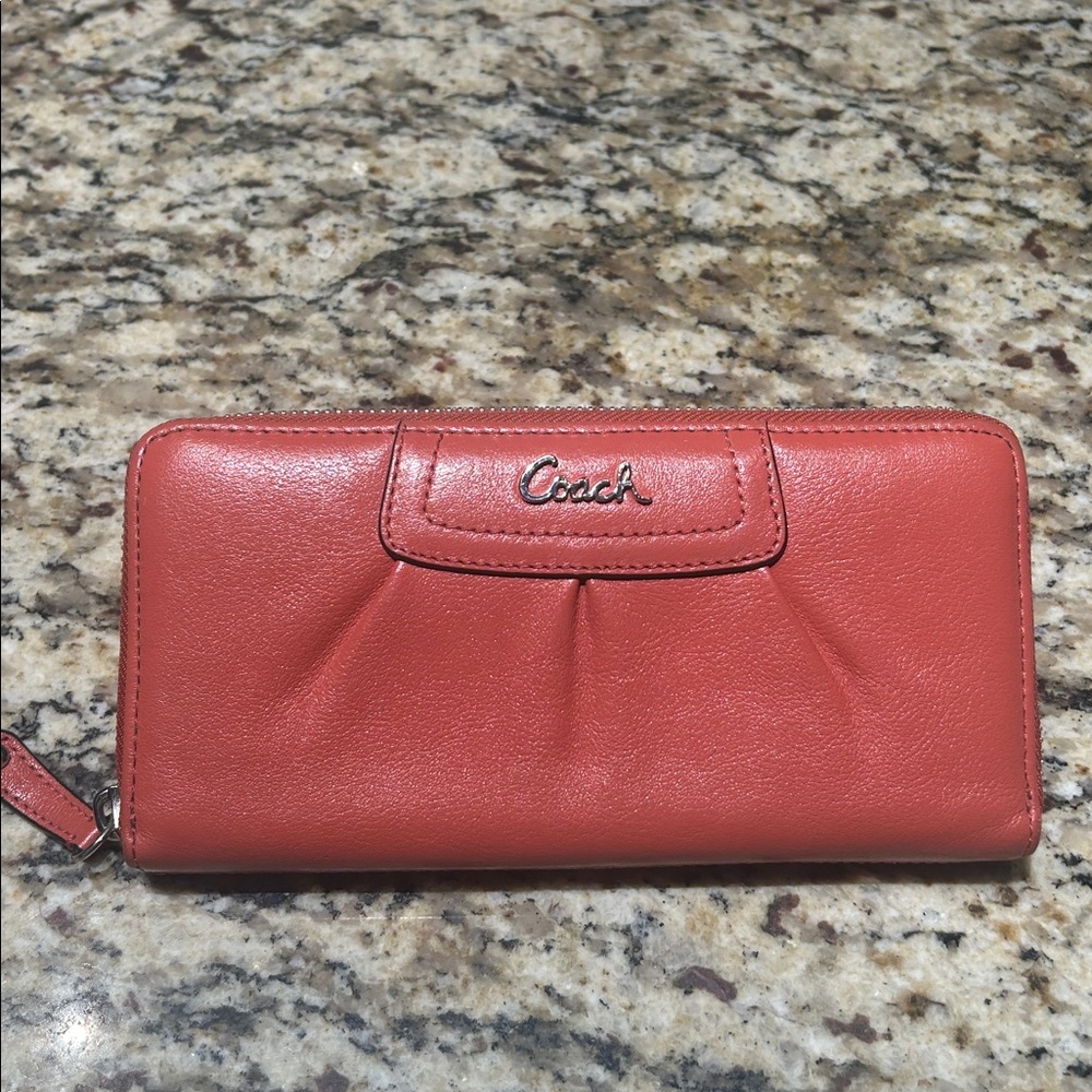 Coach Salmon Leather Clutch